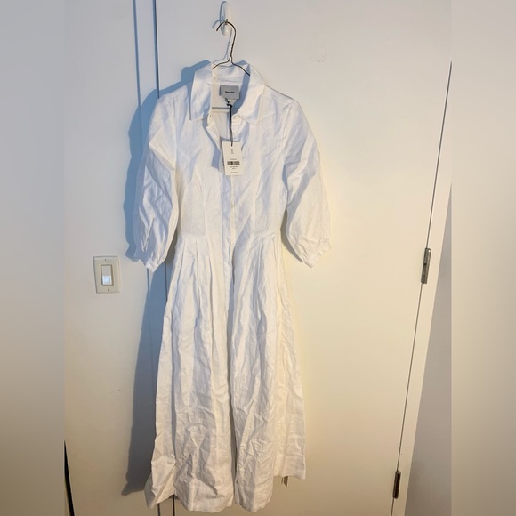 Reformation Tara Linen Dress in white NWT
